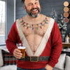 Funny Hairy Chest Santa Light-Up Christmas Sweatshirt