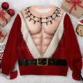 Funny Hairy Chest Santa Light-Up Christmas Sweatshirt